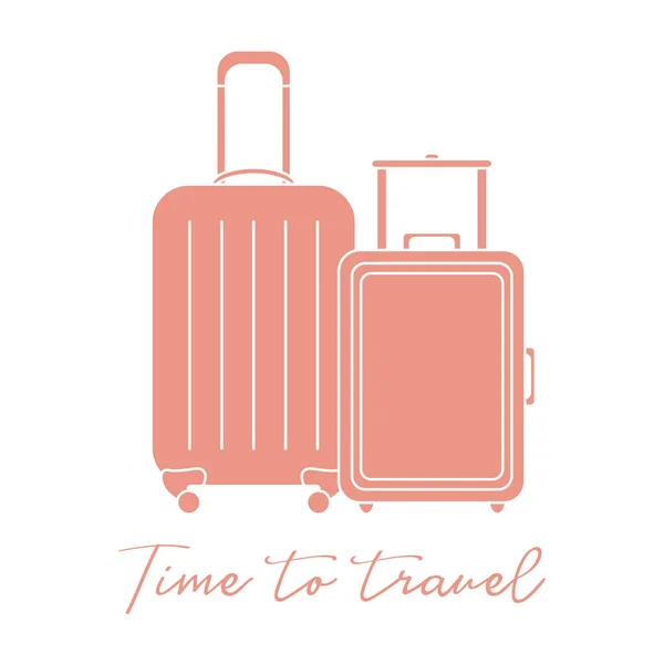 Zwei Koffer. Sommerzeit, Urlaub. Freizeit. — Stockvektor