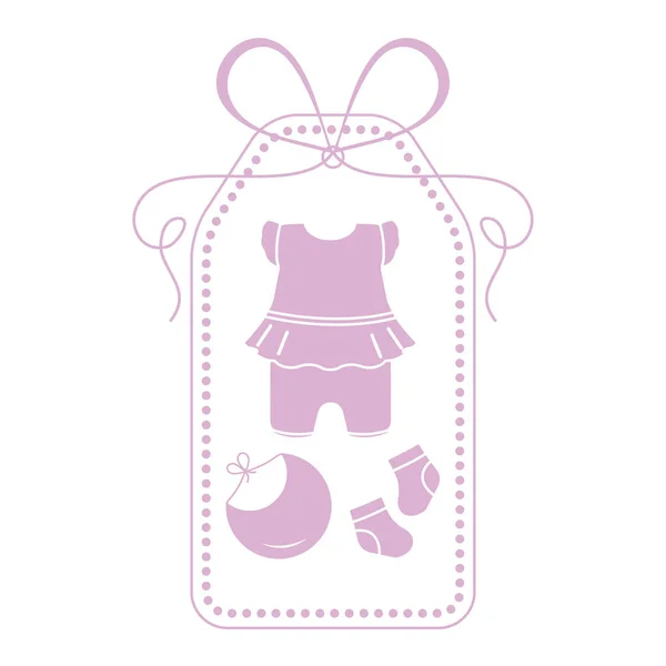Babykläder. Haklapp, strumpor, bodysuit. Nyfödda. — Stock vektor