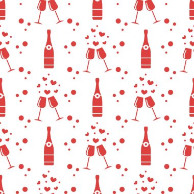 Sorunsuz tatil desen. Kalpler, gözlük, şişe