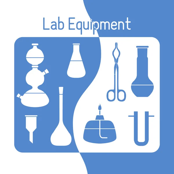 Equipos de laboratorio Ciencia Química, biología, medicina — Vector de stock