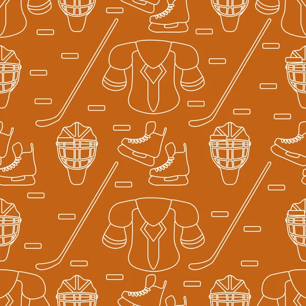 Sport seamless pattern. Hockey equipment. — Stock Vector