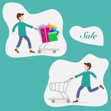 Adam alışveriş. Boxing Günü Satılık. Özel indirim.