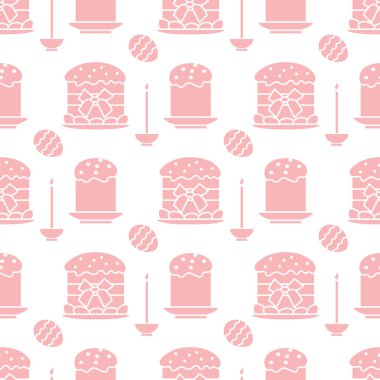 Paskalya kek, mum, yumurta ile Seamless Modeli.