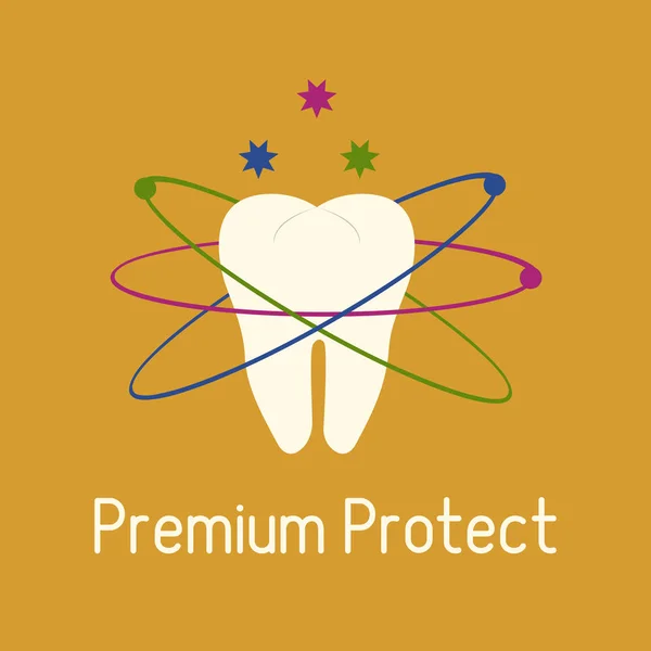 Diente. Clínica dental. Protección para los dientes . — Archivo Imágenes Vectoriales