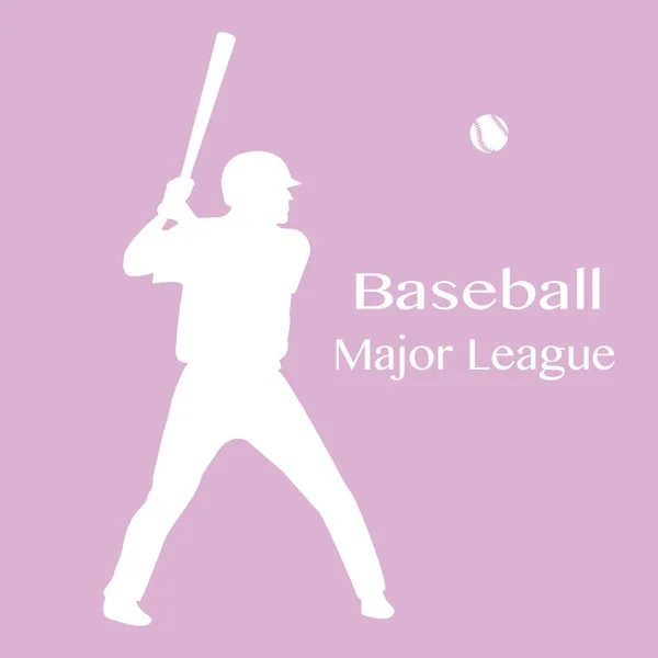 Baseballista z bat, piłka wektor ilustracja — Wektor stockowy