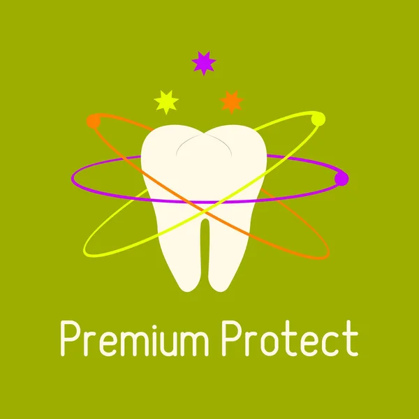 Diente. Clínica dental. Protección para los dientes . — Archivo Imágenes Vectoriales