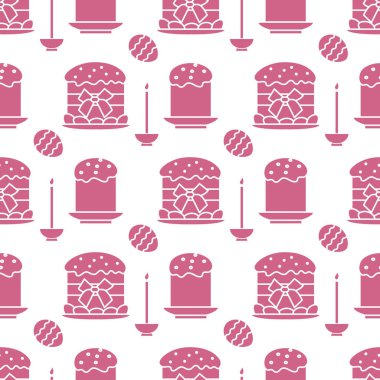 Paskalya kek, mum, yumurta ile Seamless Modeli.