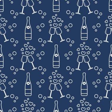 Sorunsuz tatil desen. Kalpler, gözlük, şişe