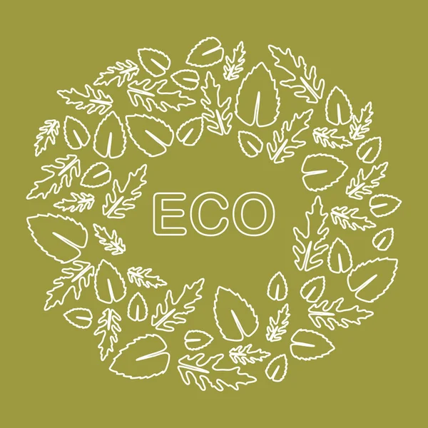 Arugula, basil leaves. Eco, vegan, bio, organic — Stock Vector