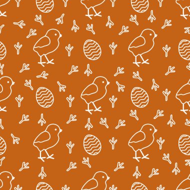 Tavuk, izleri, yumurta ile Seamless Modeli.