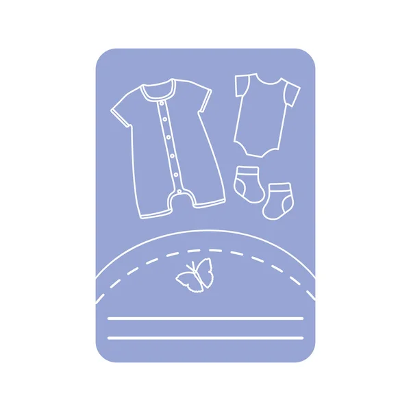 Ilustración vectorial con ropa de bebé. Deslizamiento, calcetines — Archivo Imágenes Vectoriales