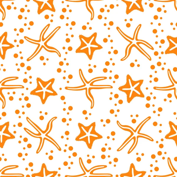 Vector seamless pattern with starfish. — Stock Vector