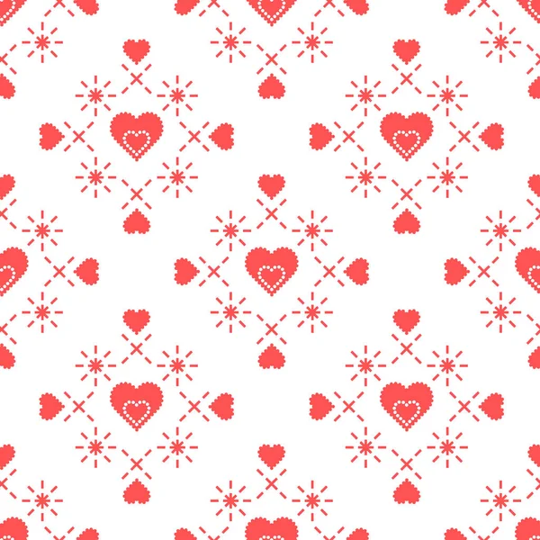 Naadloze patroon met hart. Aftelkalender voor Valentijnsdag — Stockvector