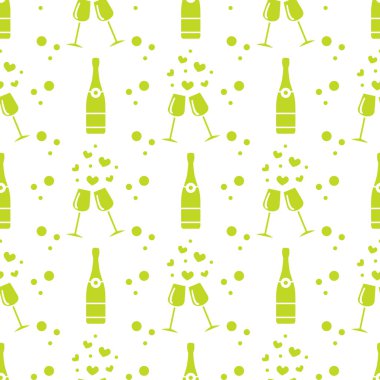 Sorunsuz tatil desen. Kalpler, gözlük, şişe