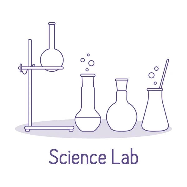 Equipements de laboratoire Science Chimie, biologie, médecine — Image vectorielle