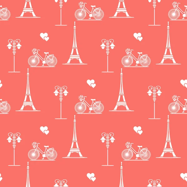 Paris. Seamless modeli. Simgeler ve simge.