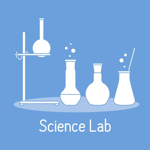 Εξοπλισμός εργαστηρίων επιστήμης χημείας, Βιολογίας, ιατρικής — Διανυσματικό Αρχείο