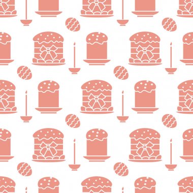 Paskalya kek, mum, yumurta ile Seamless Modeli.