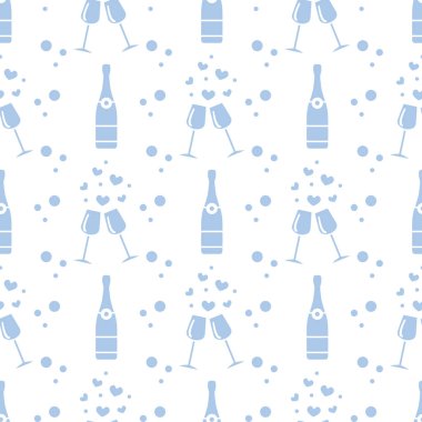 Sorunsuz tatil desen. Kalpler, gözlük, şişe
