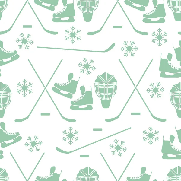 Sport seamless pattern. Hockey equipment.