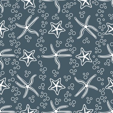 Deniz yıldızı ile vektör seamless modeli.