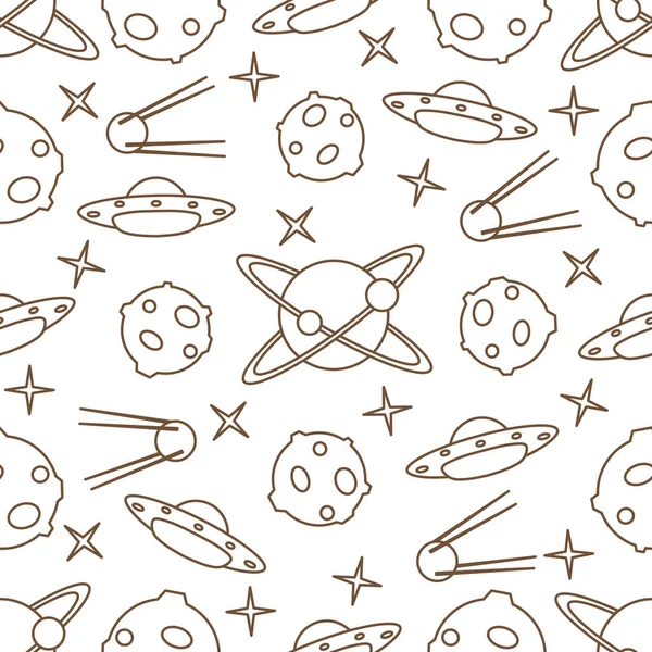 Space vector seamless pattern. Astronomy. Science