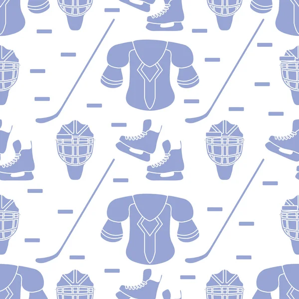 Patrón deportivo sin costuras. Equipo de hockey . — Vector de stock