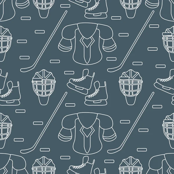 Sport seamless pattern. Hockey equipment.