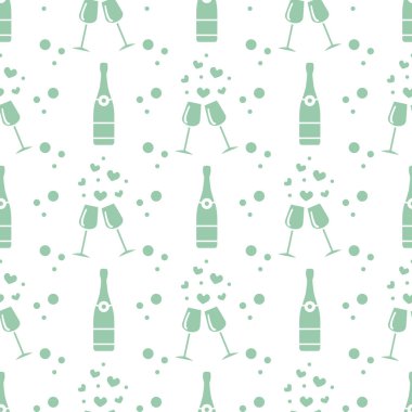 Sorunsuz tatil desen. Kalpler, gözlük, şişe