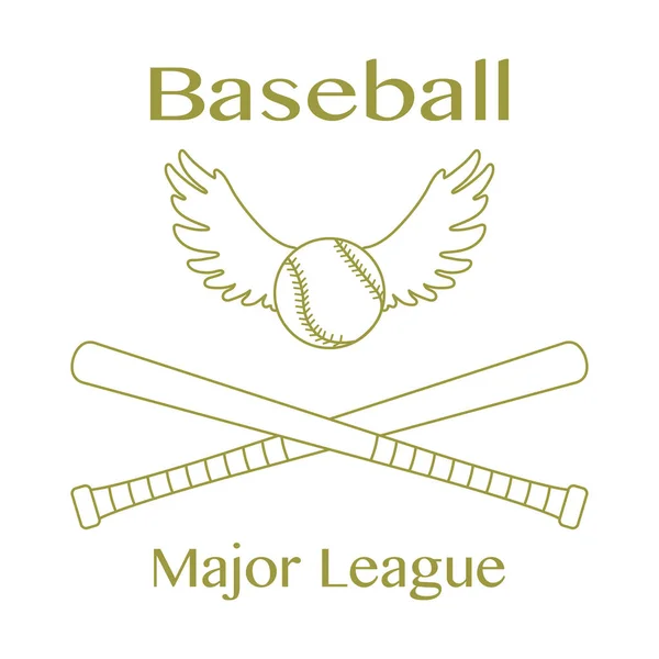 Baseball bats, ball with wings Vector illustration