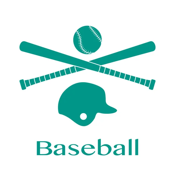Kije baseballowe, piłka, kask. Ilustracja wektorowa — Wektor stockowy