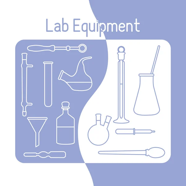 Lab laitteet Tiede Kemia, biologia, lääketiede — vektorikuva