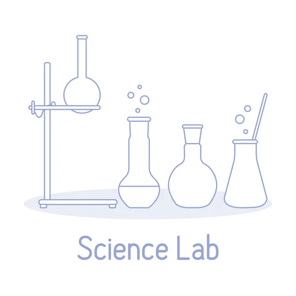 Equipos de laboratorio Ciencia Química, biología, medicina — Vector de stock