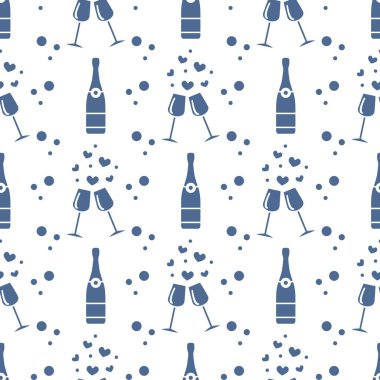 Sorunsuz tatil desen. Kalpler, gözlük, şişe