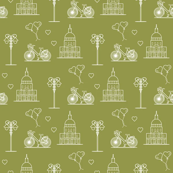 Paris. Seamless pattern. Symbols and landmarks.