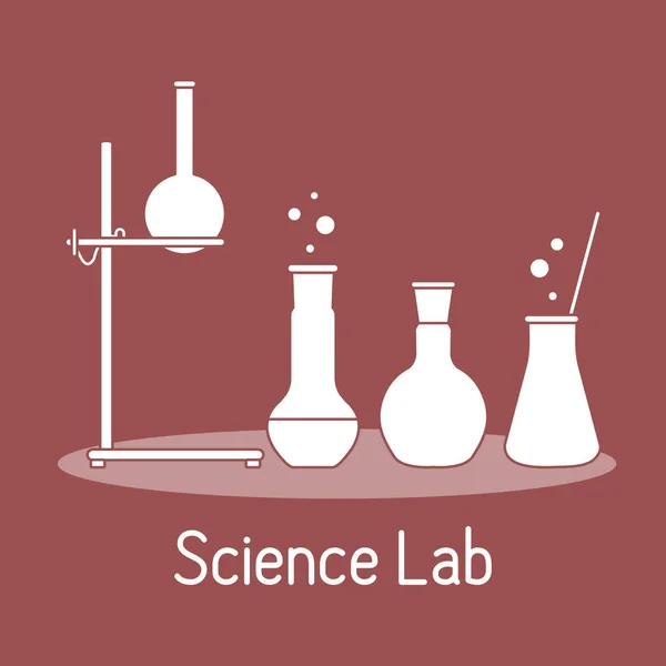 Vybavení laboratoře vědy chemie, biologie, lékařství — Stockový vektor