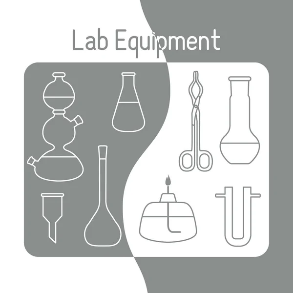 Laborgeräte Wissenschaft Chemie, Biologie, Medizin — Stockvektor