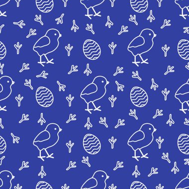 Tavuk, izleri, yumurta ile Seamless Modeli.