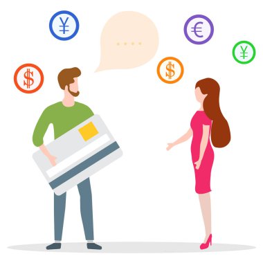 İnsanlar, banka kartı, erkek asistan. Finans, banka.