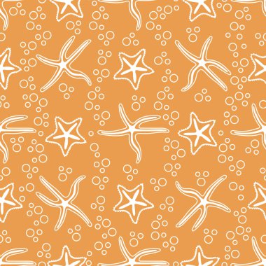 Deniz yıldızı ile vektör seamless modeli.