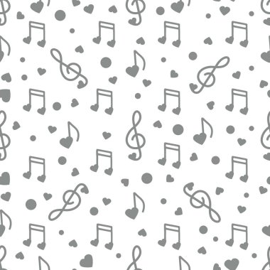 Notlar, kalpleri. Romantik desen. Sevgililer günü