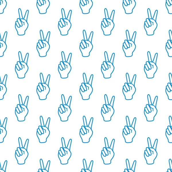 Zafer işareti olan desen. Elin hareketi.