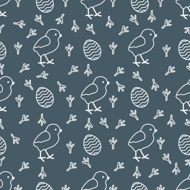 Tavuk, izleri, yumurta ile Seamless Modeli.