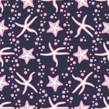 Deniz yıldızı ile vektör seamless modeli.