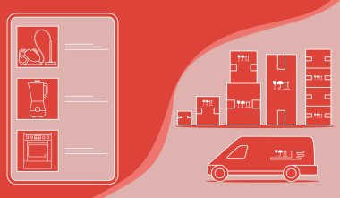 Sipariş malları online Depo teslimat Online mağaza