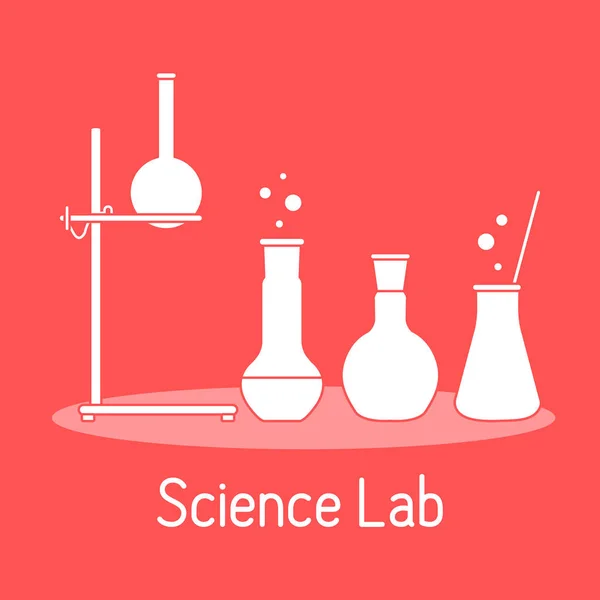 Equipos de laboratorio Ciencia Química, biología, medicina — Vector de stock