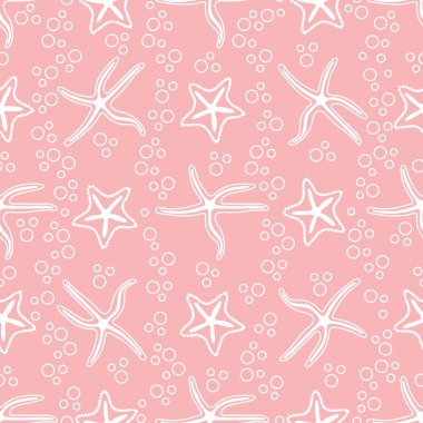 Deniz yıldızı ile vektör seamless modeli.