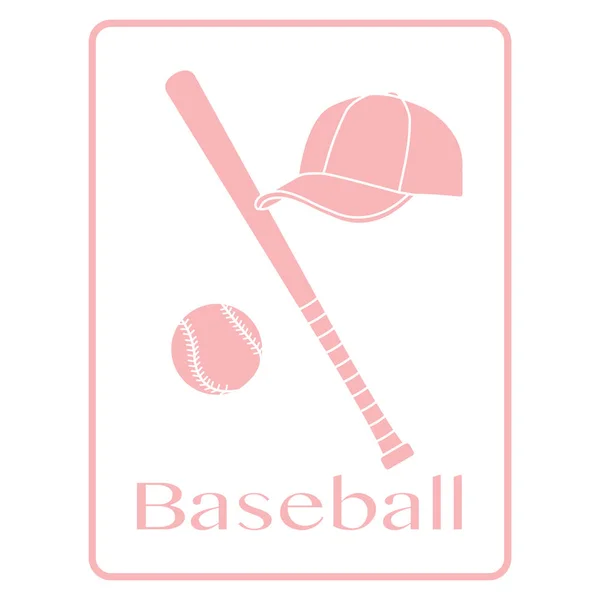 Baseball bat, ball, cap. Sport vector illustration — Stock Vector
