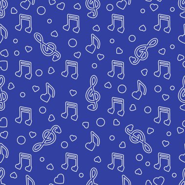 Notlar, kalpleri. Romantik desen. Sevgililer günü