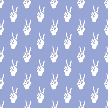 Zafer işareti olan desen. Elin hareketi.